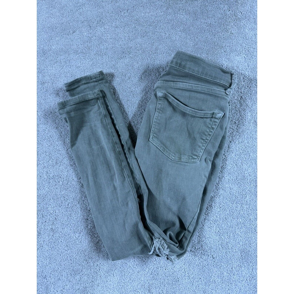 Free People‎ Women's Green Distressed Skinny Jeans Size 24